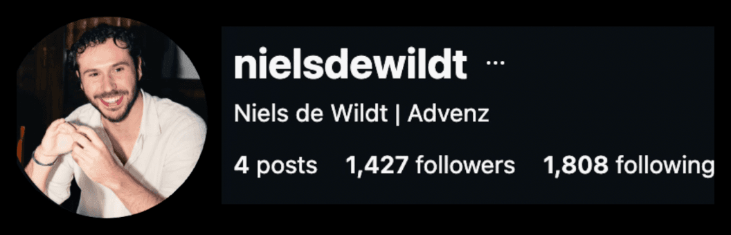Instagram-profiel @nielsdewildt
