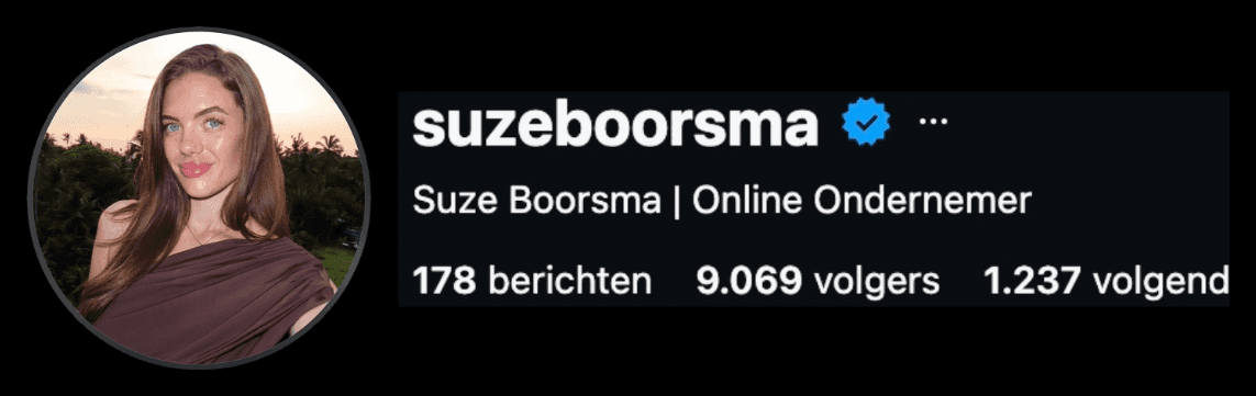 Instagram-profiel @suzeboorsma