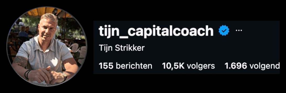 Instagram-profiel @tijn_capitalcoach