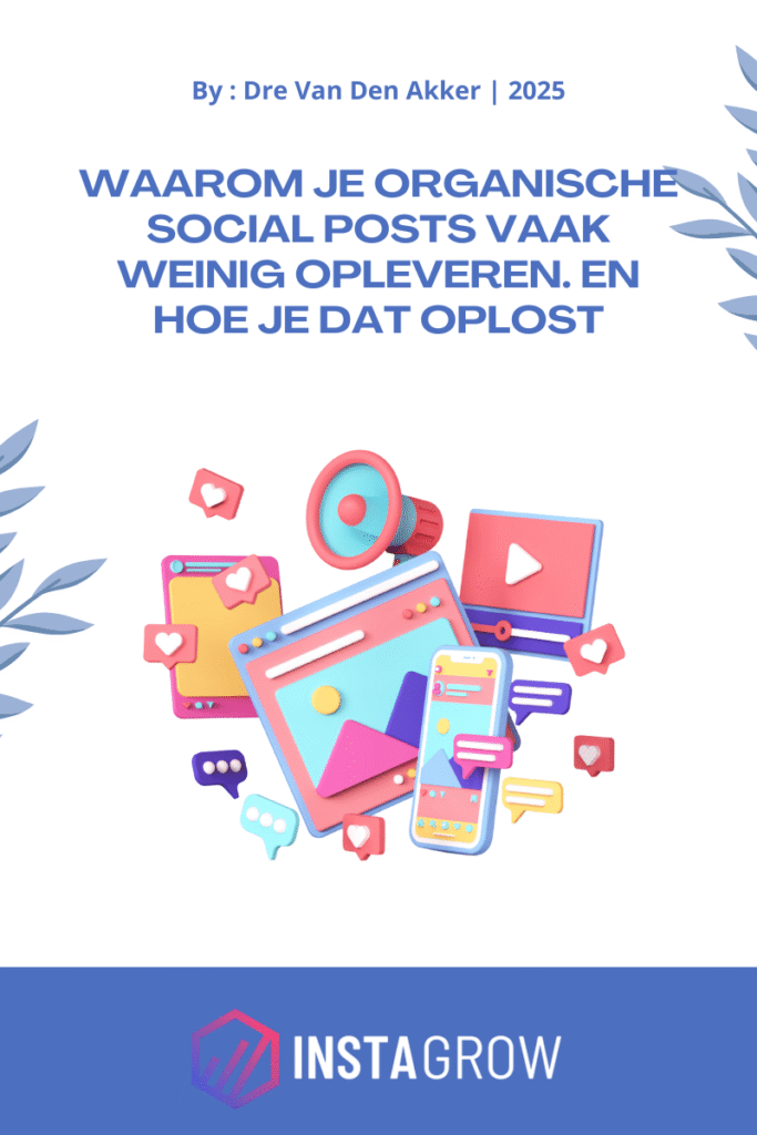 Illustratie over waarom organische social media posts weinig resultaat opleveren
