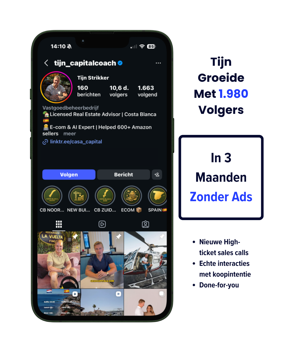 Instagrow resultaat Tijn Strikker – 1.980 nieuwe Instagram volgers in 3 maanden zonder advertenties